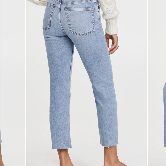 Re/Done 70s Stove Pipe Jeans Size 24 High Rise Mid 90s Color Button Fly Raw Hem - Picture 2 of 16